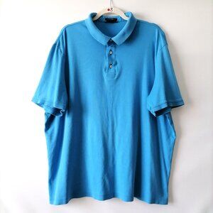 Lands' End Mens Blue Short Sleeve Collared Polo Shirt Size XXL